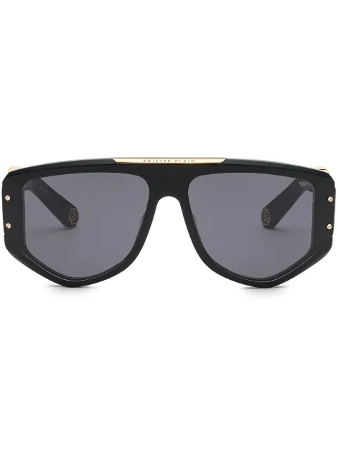 Philipp Plein Rectangular logo-plaque sunglasses 