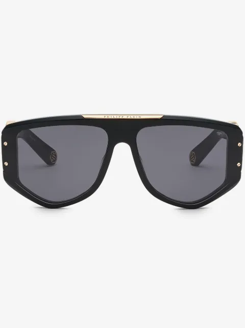 Philipp Plein Eyewear Rectangular logo-plaque sunglasses 