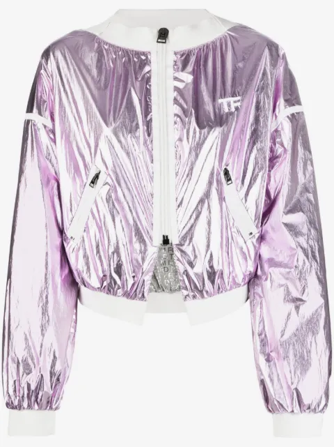 TOM FORD metallic cropped bomber jacket