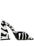 The Attico Devon 115mm zebra-print sandals - Black