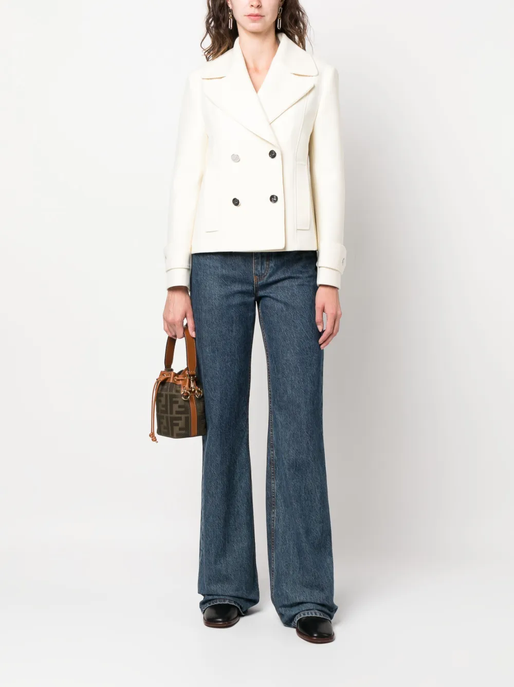 BOSS Jas met dubbele rij knopen - Beige