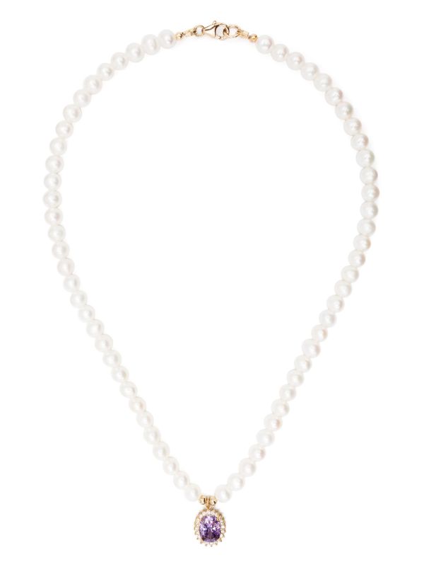 A Sinner In Pearls crystal-pendant Pearl Necklace - Farfetch