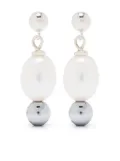 A Sinner in Pearls pearl-embellished silver drop earrings - White