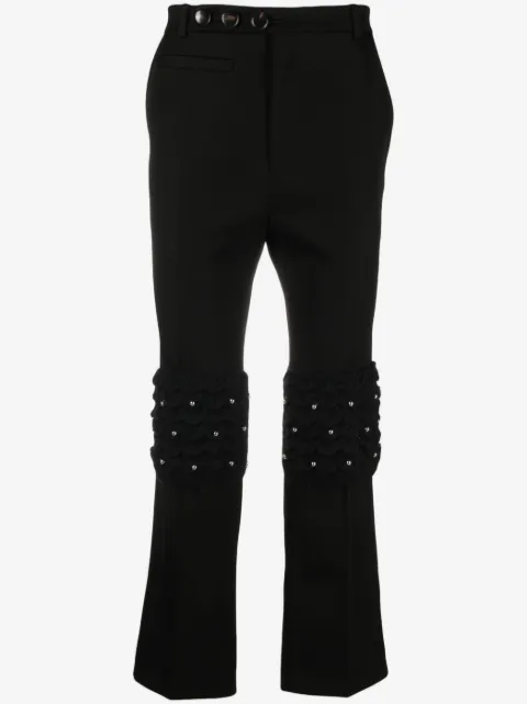 Namacheko cropped crystal-embellished flared trousers
