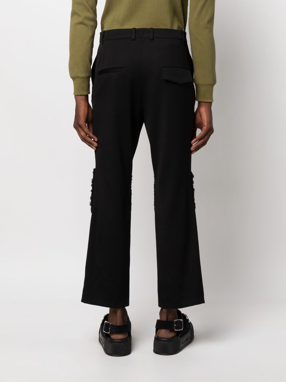 Shop Namacheko Cropped Crystal-embellished Flared Trousers In Black