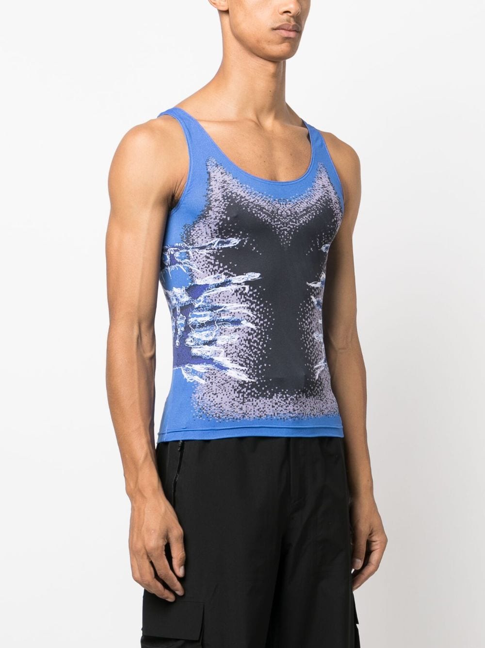 Shop Y/project Whisker-print Tank Top In Blue