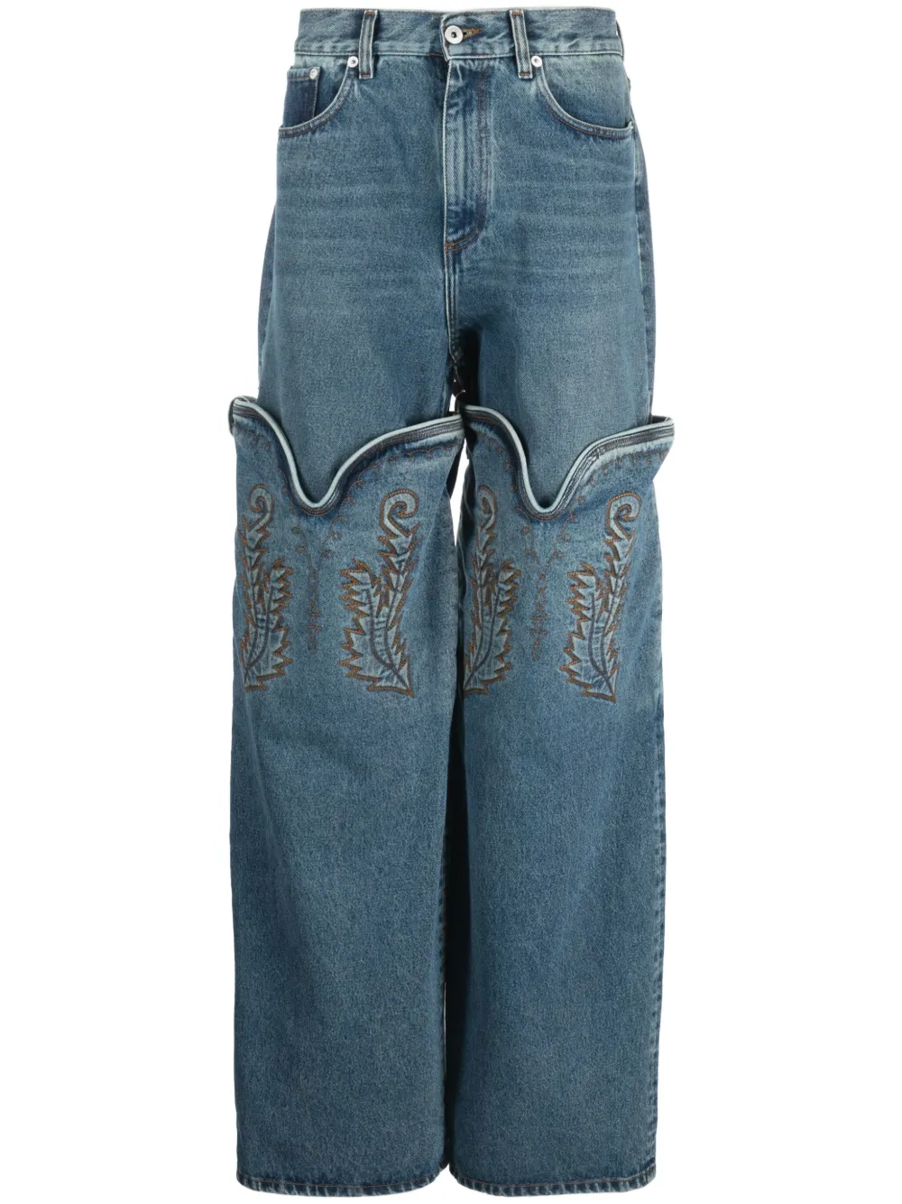 Y/PROJECT COWBOY HIGH CUFF JEANS