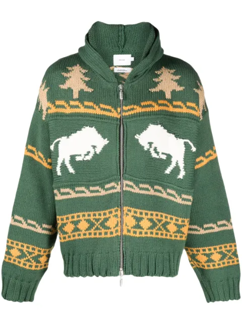 RHUDE 패턴 인타르시아 후드 집업