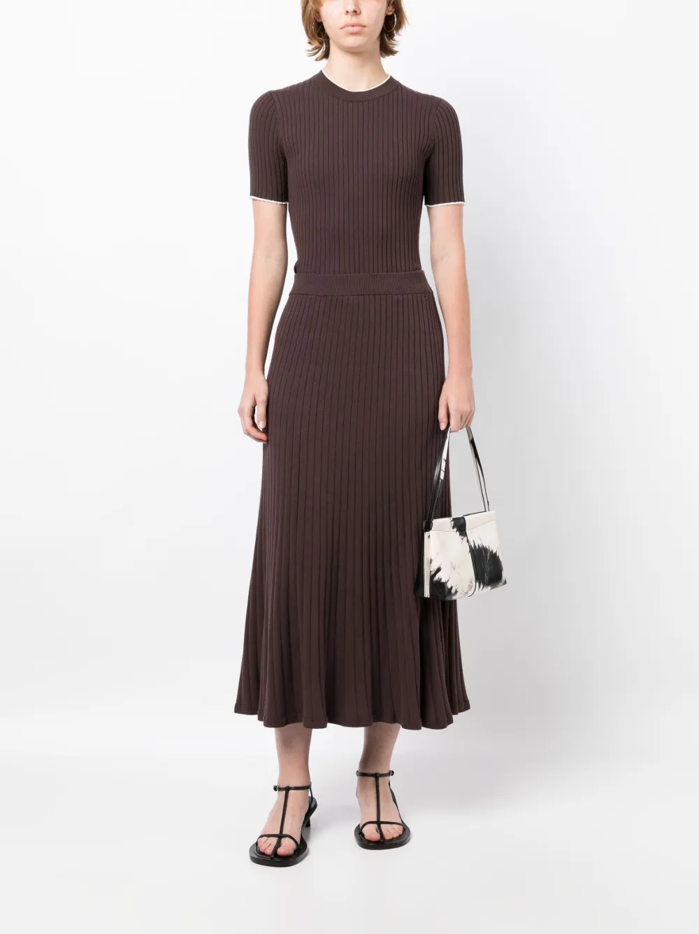 Anna Quan Felicia midi cotton knitted skirt - Bruin