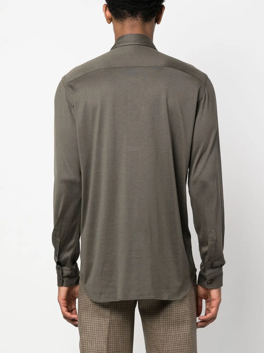 Brioni Long-sleeve Button-up Shirt In Green