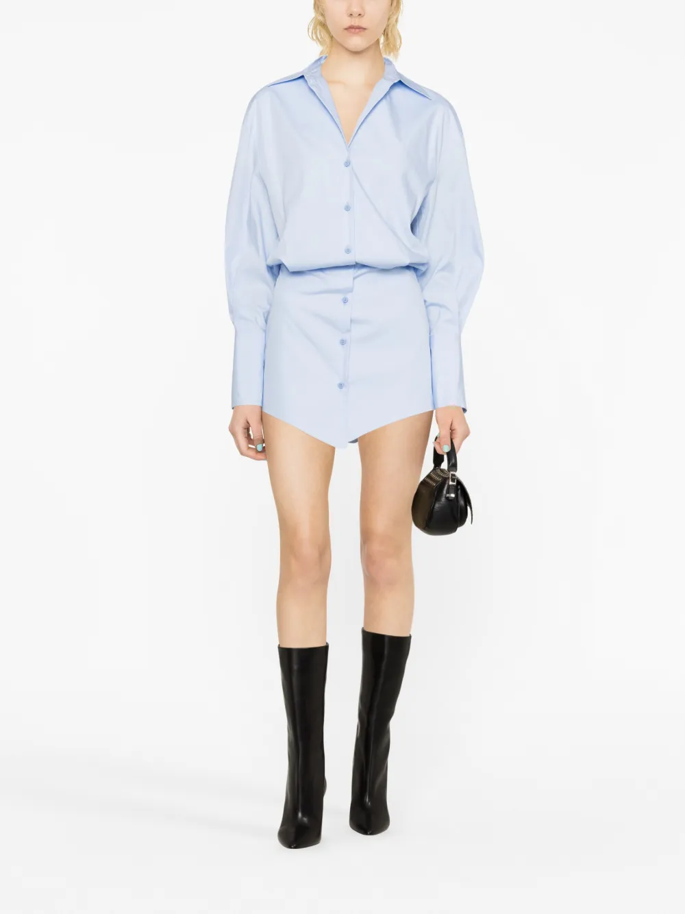 The Attico Zijden blousejurk - Blauw