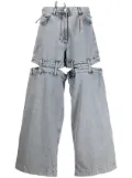 The Attico Ashton cut-out wide-leg jeans - Blue