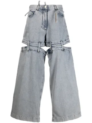 【THE ATTICO】Ashton cutout mid-rise wide-leg jeans ジーンズ THE ATTICO Ashton cutout mid-rise wide-leg jeans | NET-A-PORTER