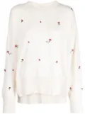 Barrie crystal-embellished cashmere jumper - White
