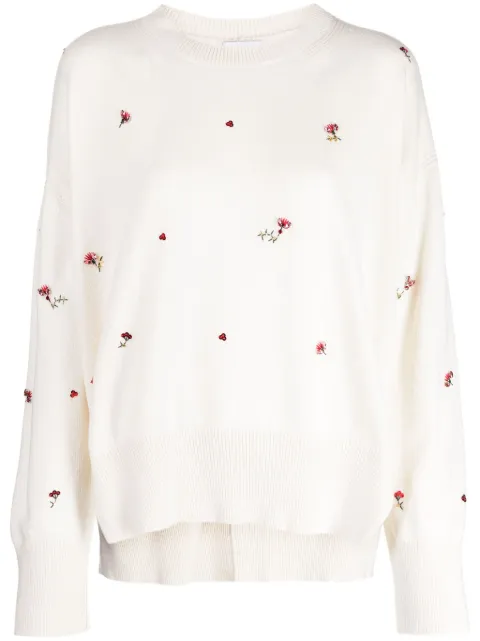 Barrie crystal-embellished cashmere jumper