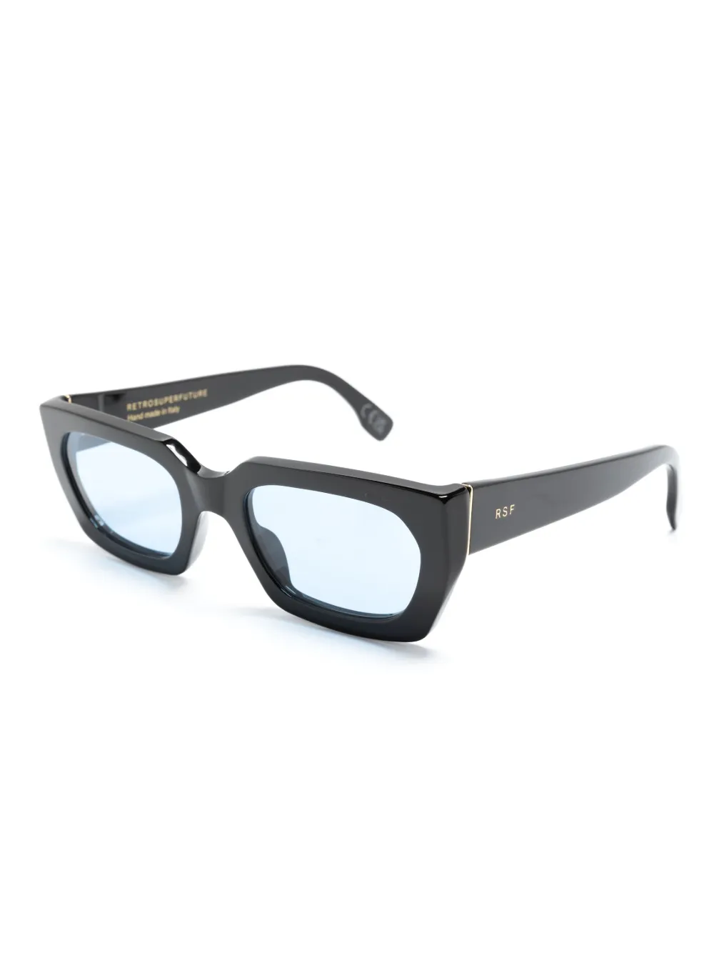 Shop Retrosuperfuture Teddy Rectangle-frame Sunglasses In Black