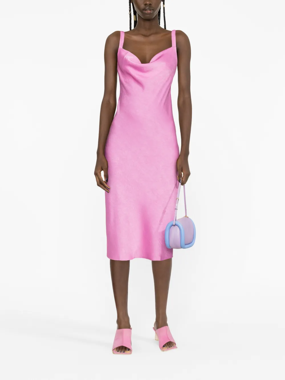 Baum Und Pferdgarten satin cowl-neck midi dress - Roze