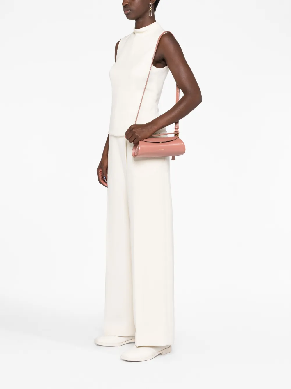 Jil Sander small Cannolo shoulder bag - Roze