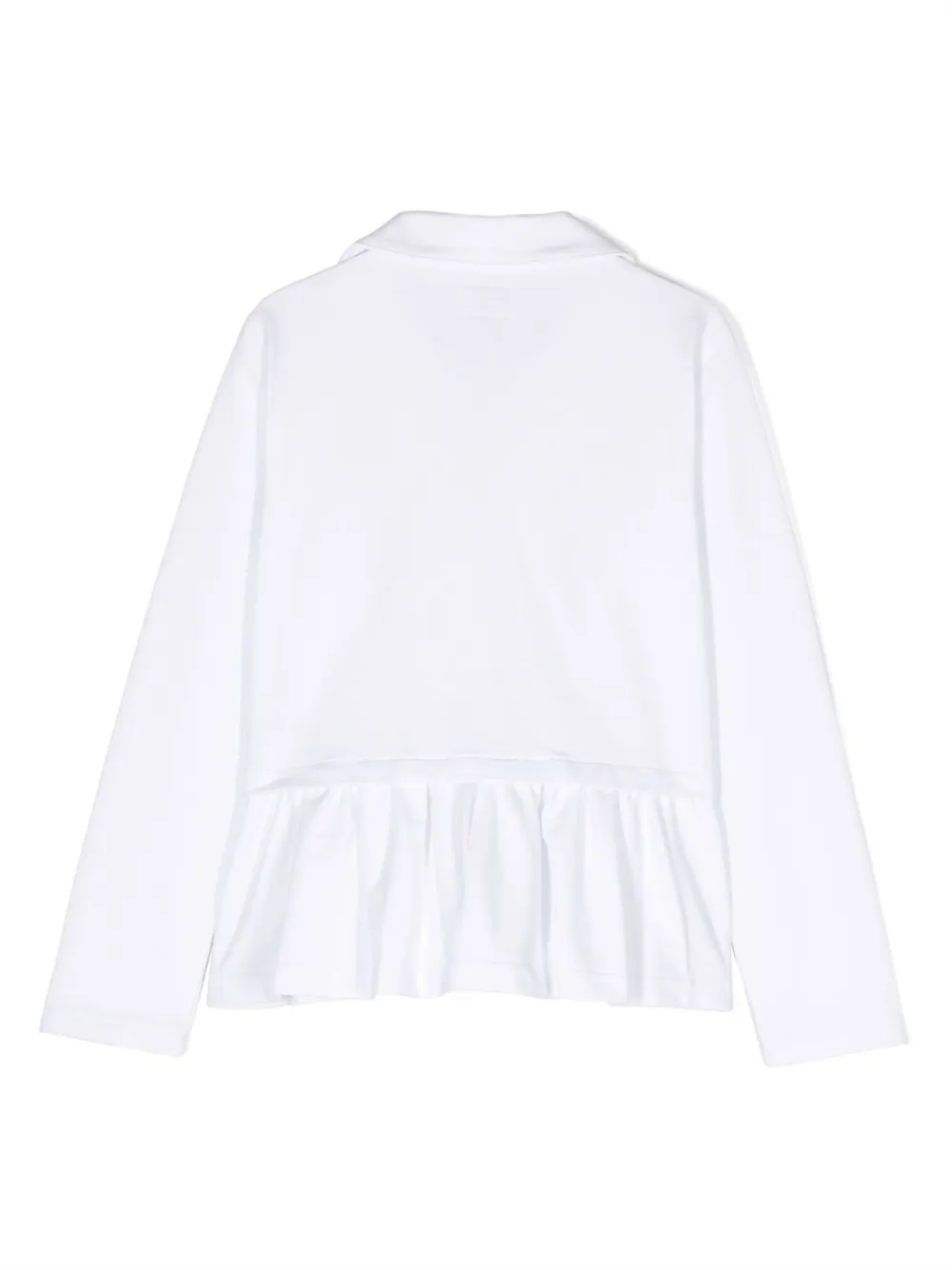 Il Gufo peplum-hem zipped cotton jacket - Wit