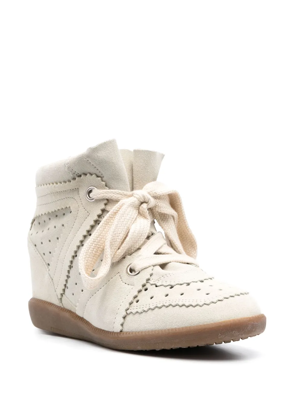 ISABEL MARANT Boddy suede wedge sneakers - Beige