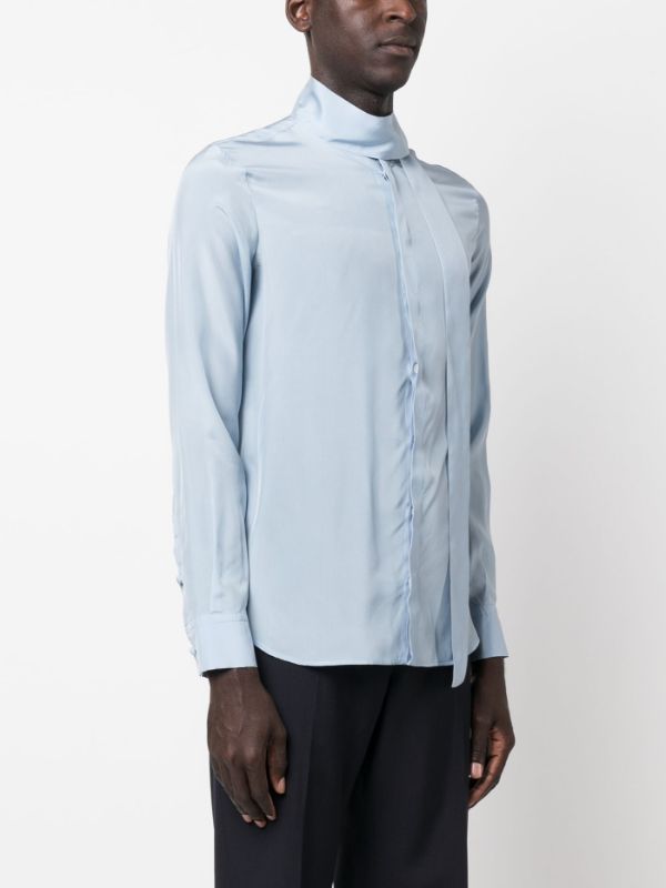 Silk Shirt with Scarf-neck Details