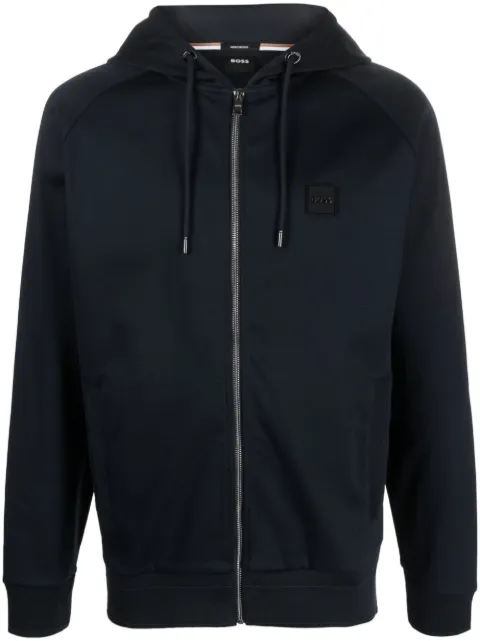 BOSS hoodie con parche del logo y cordones