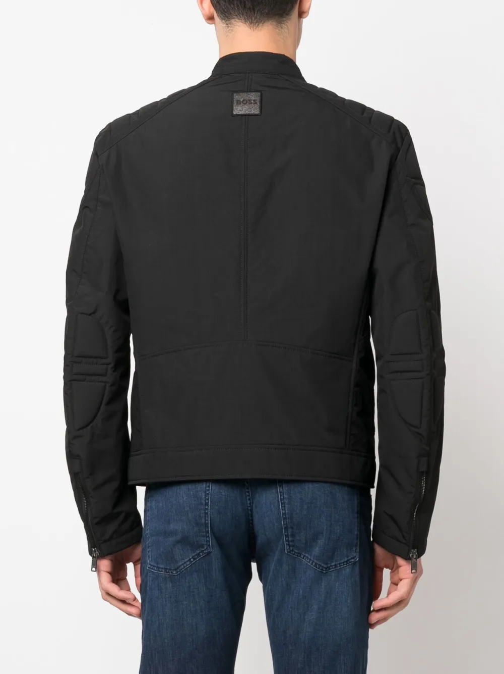 Shop Hugo Boss Logo-patch Zip-up Jacket In Black