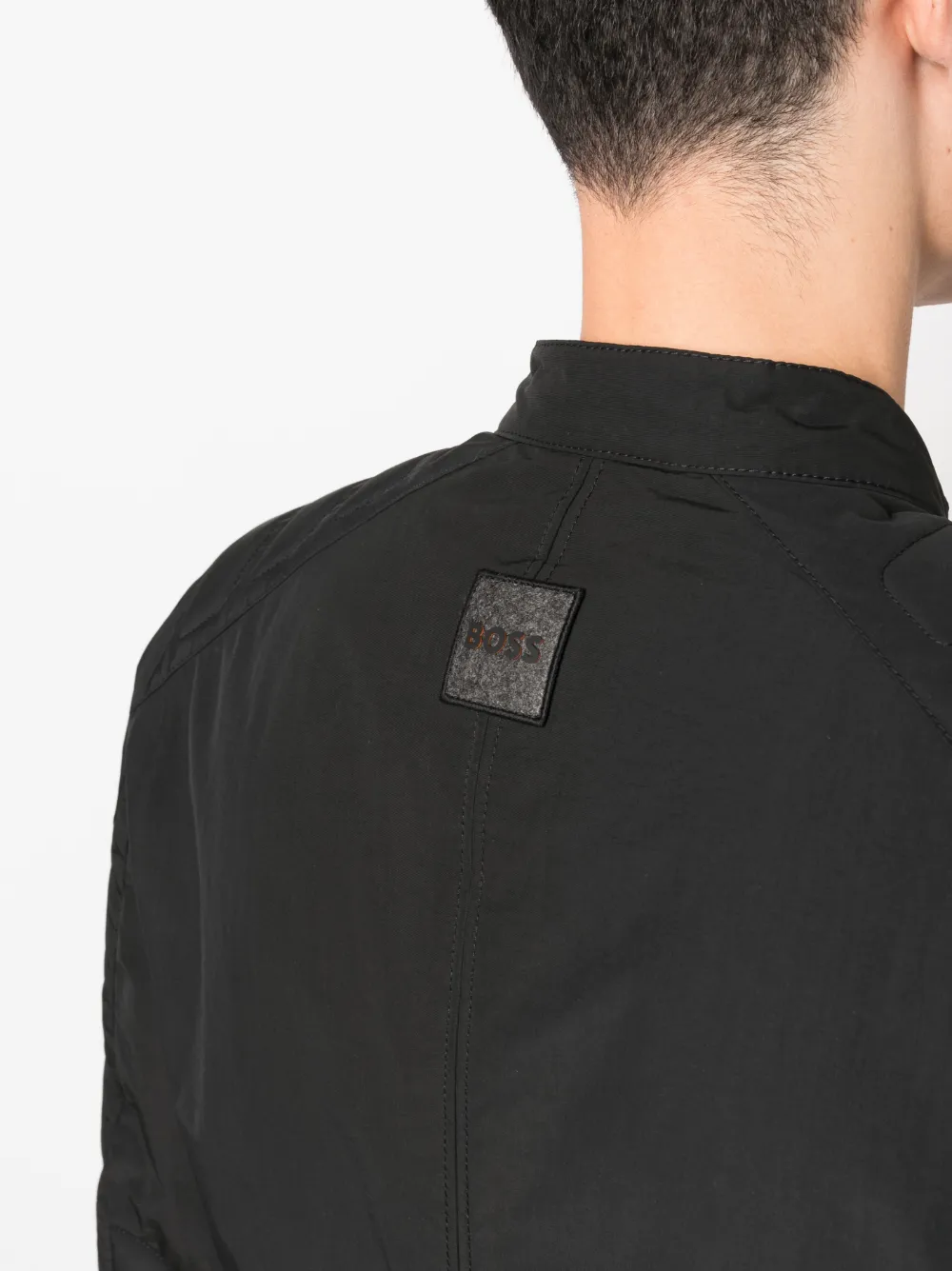 Shop Hugo Boss Logo-patch Zip-up Jacket In Black