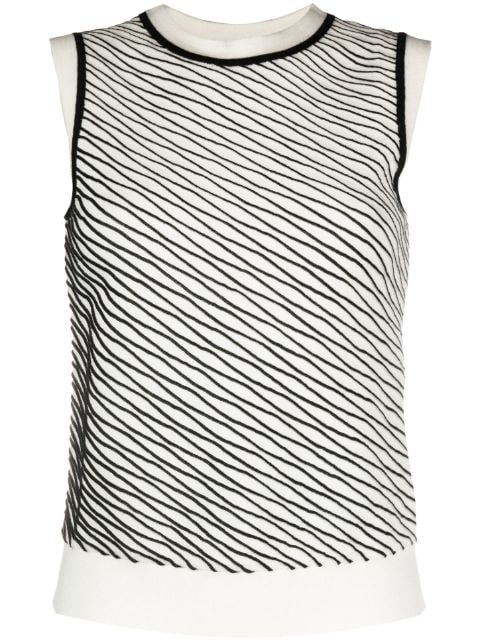 BOSS - patterned-knitted sleeveless top