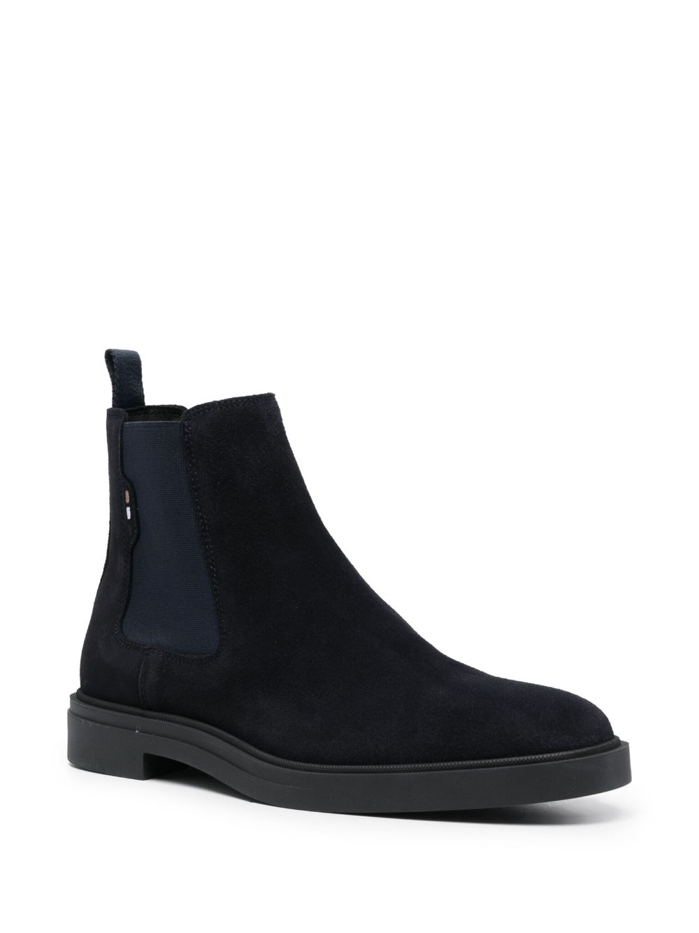 BOSS calf-suede ankle boots - Blauw