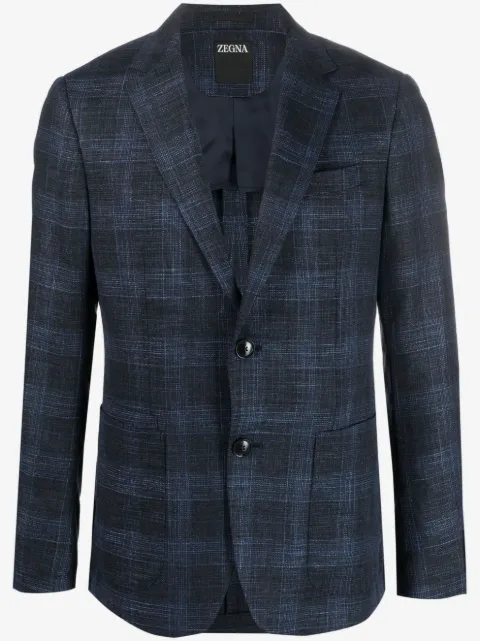 Zegna check single-breasted blazer