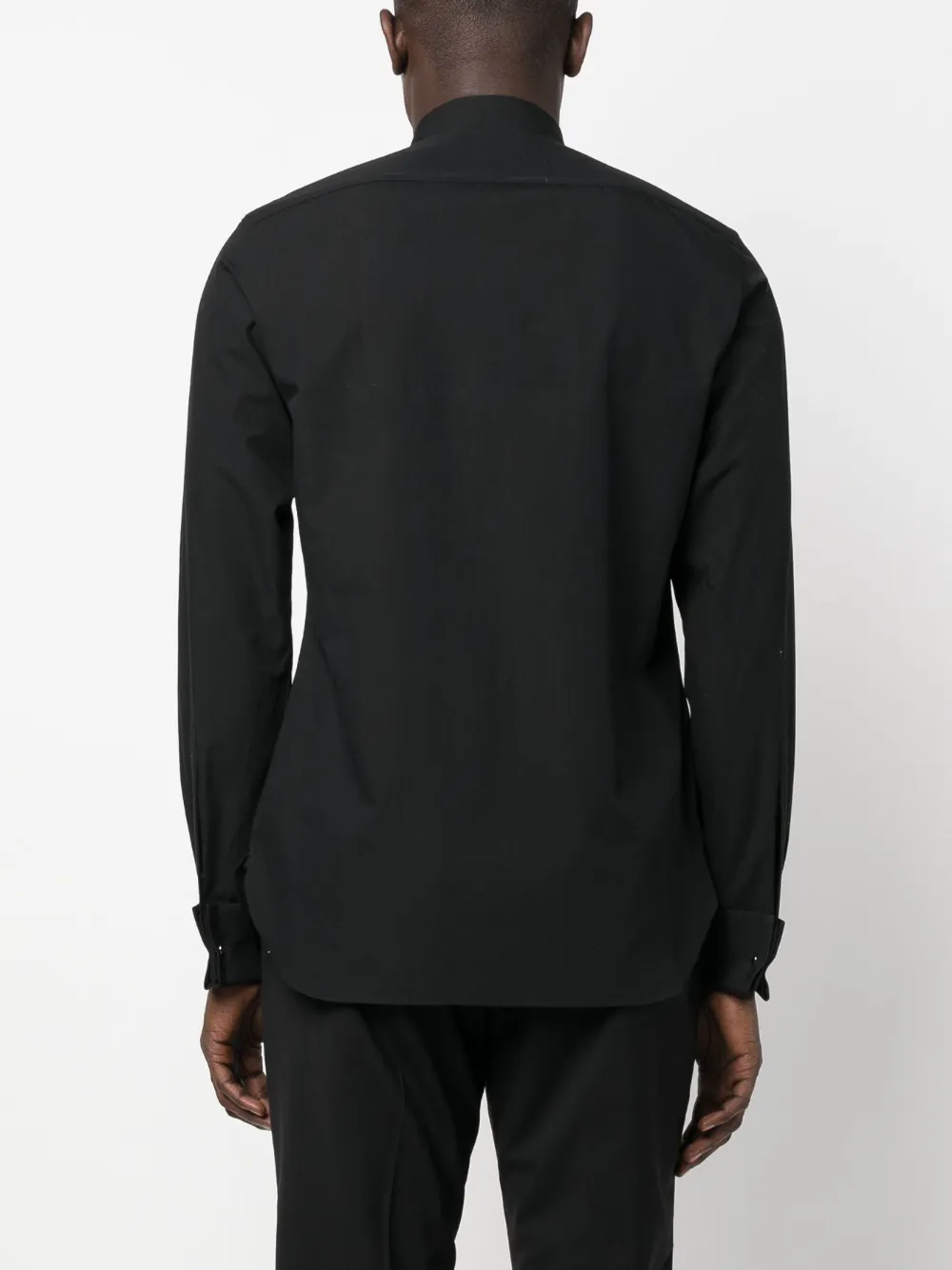 Shop Zegna Bib Collar Buttoned Shirt In Black