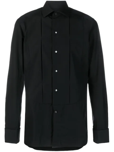 Zegna bib collar buttoned shirt