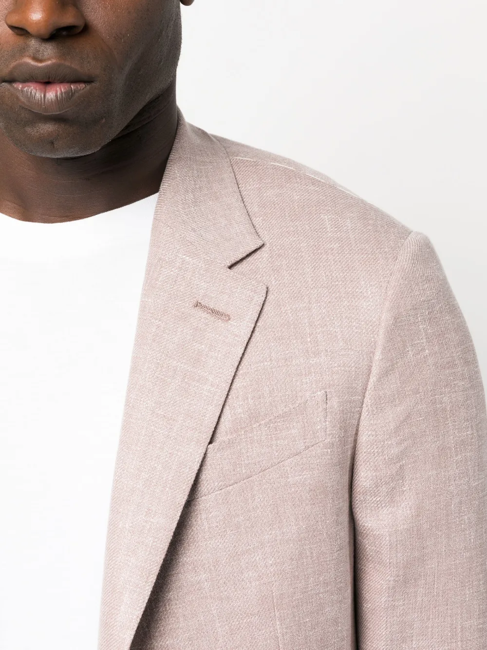 Shop Zegna Tailored Single-breasted Blazer In Nude
