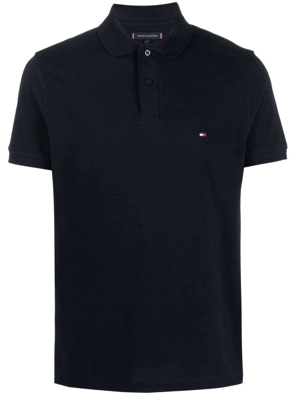 Shop Tommy Hilfiger Logo-embroidered Cotton Polo Shirt In Blue