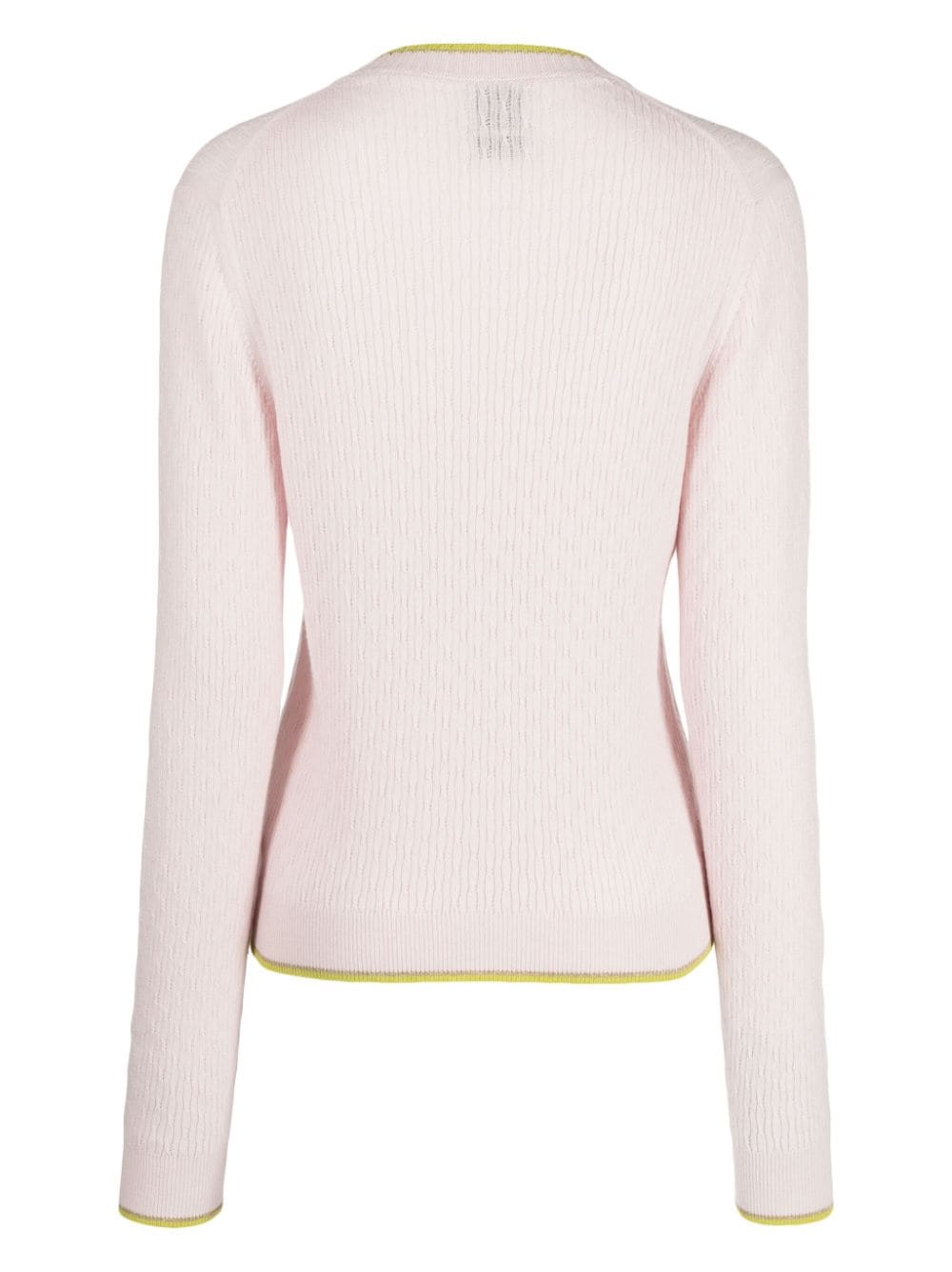 Shop Barrie V-neck Cable-knit Jumper In Pink