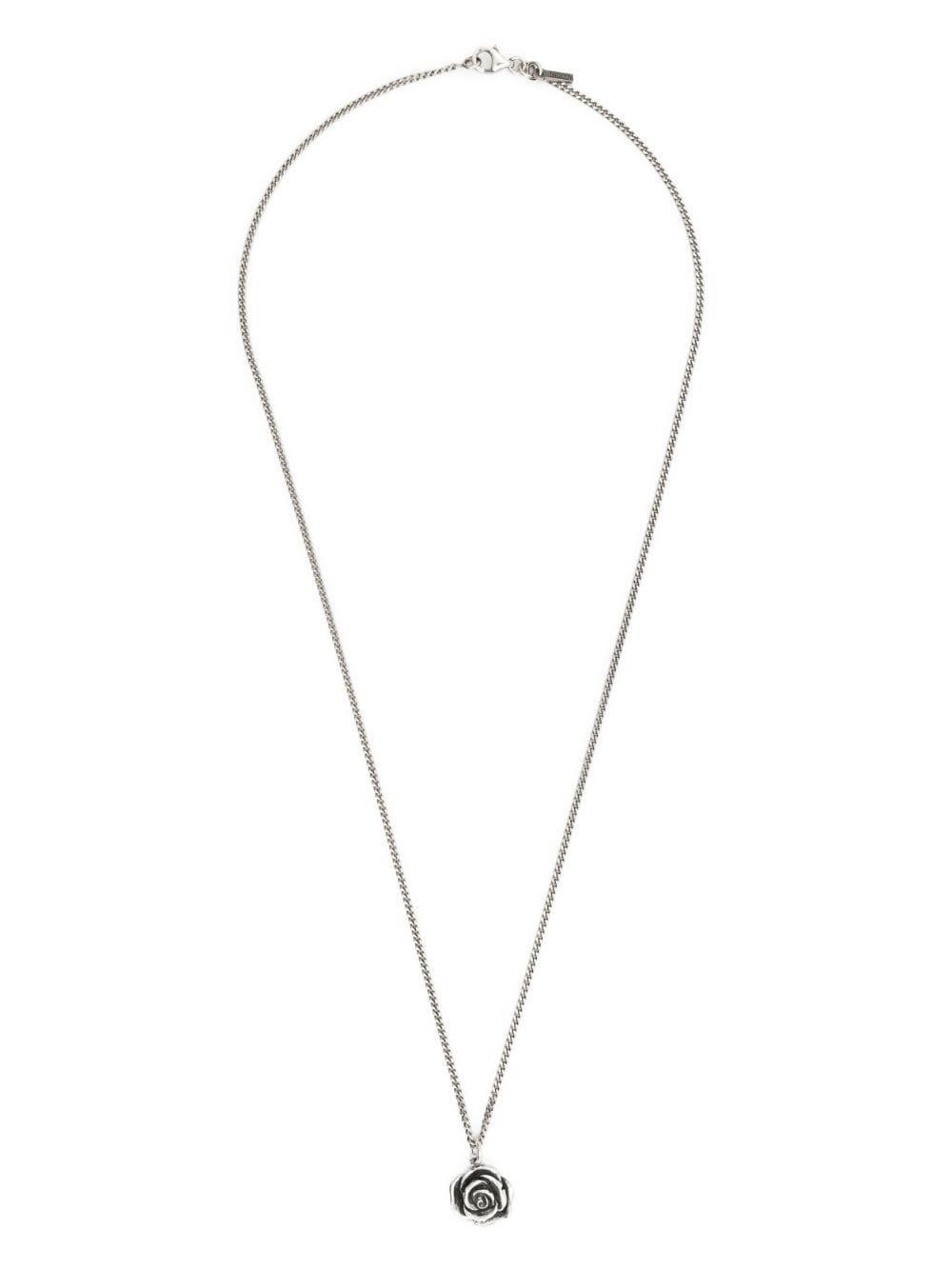 Shop Emanuele Bicocchi Floral-pendant Sterling-silver Necklace In Silber