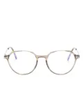 TOM FORD Eyewear T-logo round-frame glasses - Brown