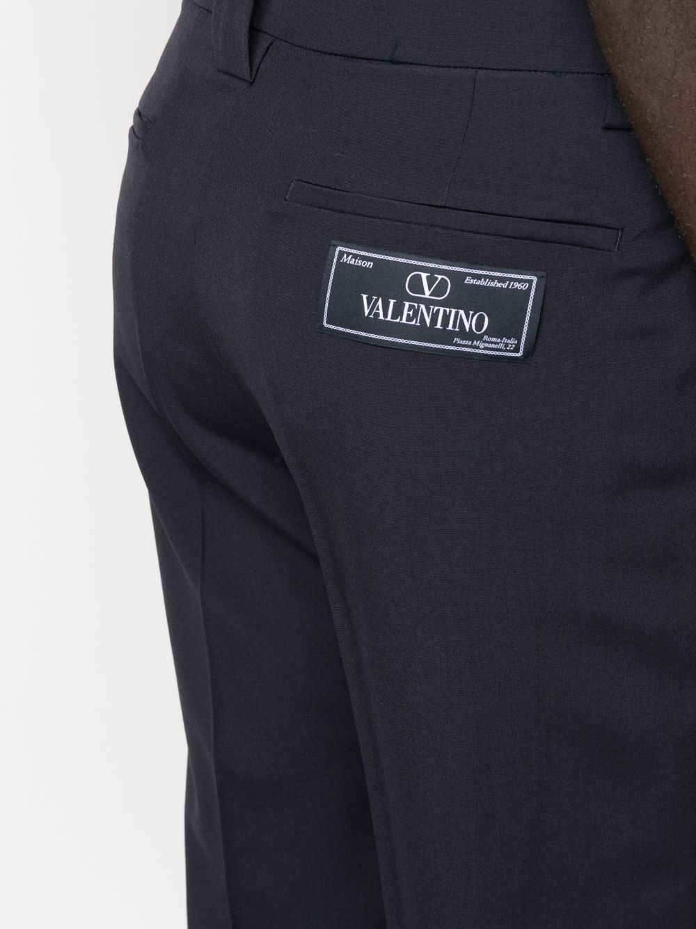 Shop Valentino Tailored Virgin-wool Trousers In Blue