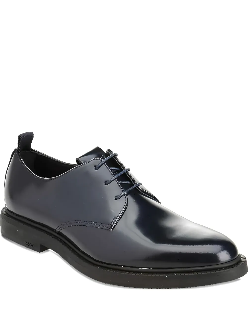 BOSS leather lace-up derby shoes Blue