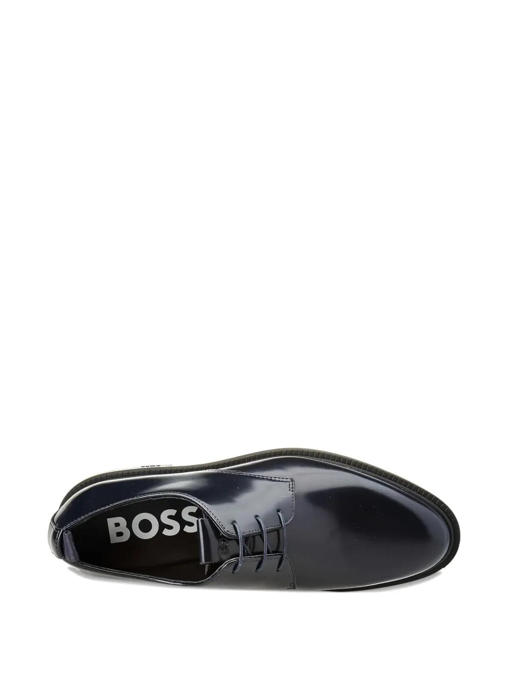 BOSS leather lace-up derby shoes Blue