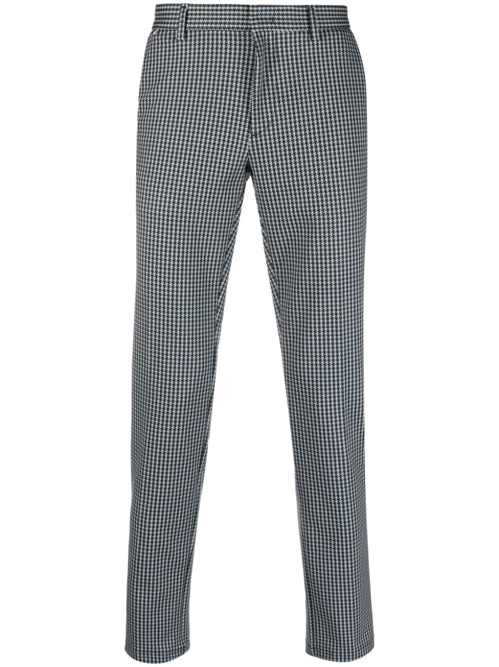 Hugo Boss Houndstooth Slim-fit Tailored Trousers In Black