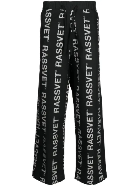 RASSVET pantalones anchos con logo estampado