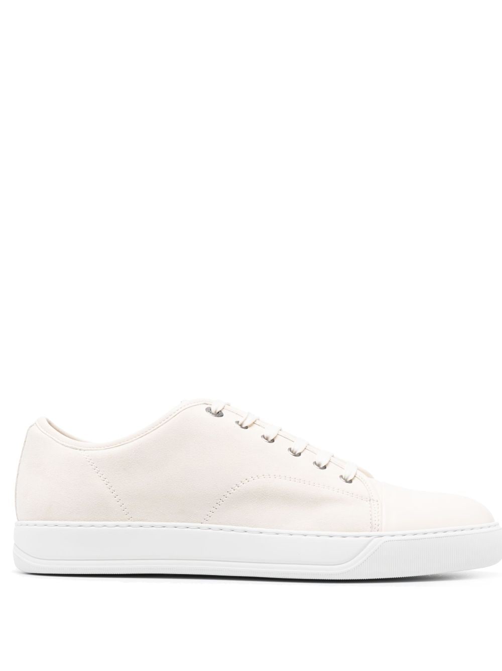 Shop Lanvin Dbb1 Low-top Leather Sneakers In Neutrals