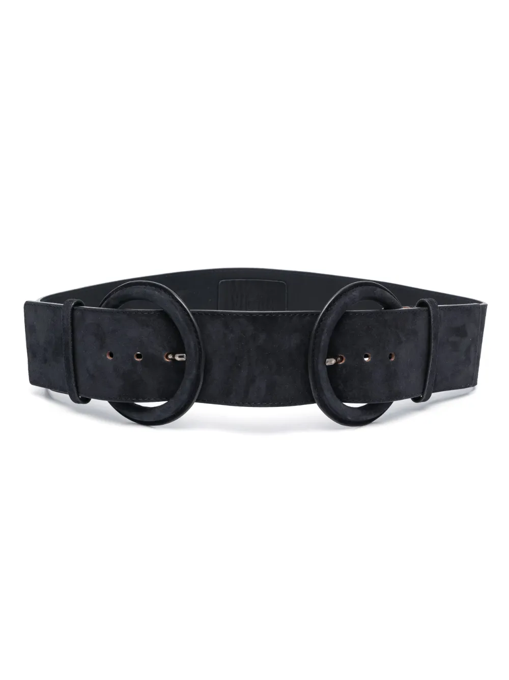 1990s double-buckle suede belt