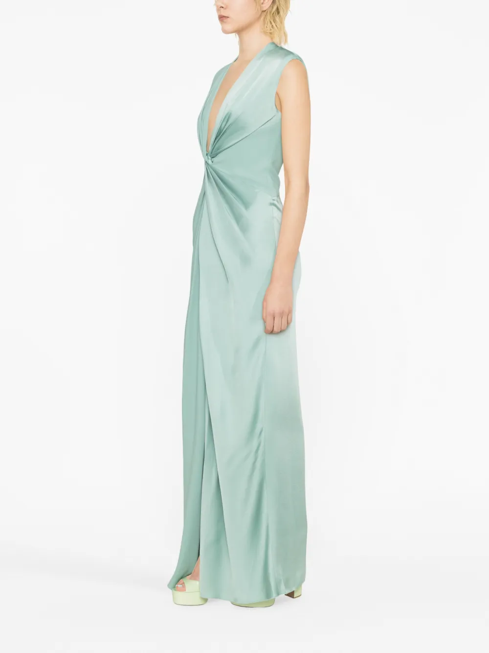 Max Mara Jurk met V-hals Groen