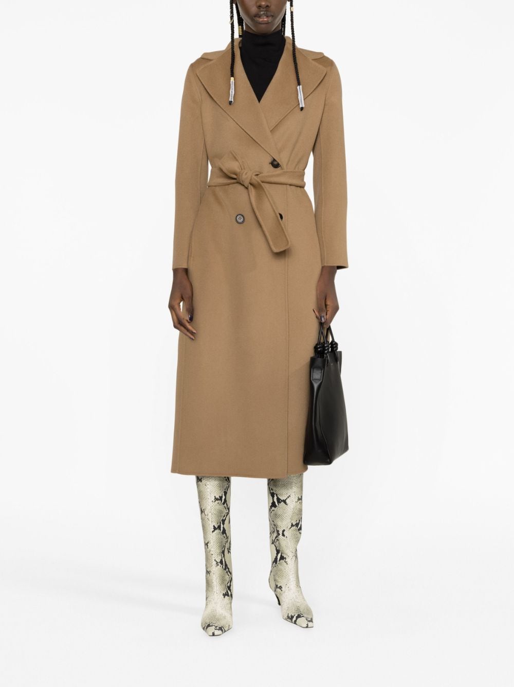 'S Max Mara double-breasted wool trench coat - Bruin