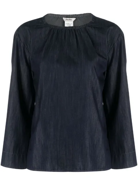 Max Mara long-sleeve cotton blouse