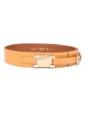 Gianfranco Ferré Pre-Owned 1990s logo-plaque leather buckle belt - Brown