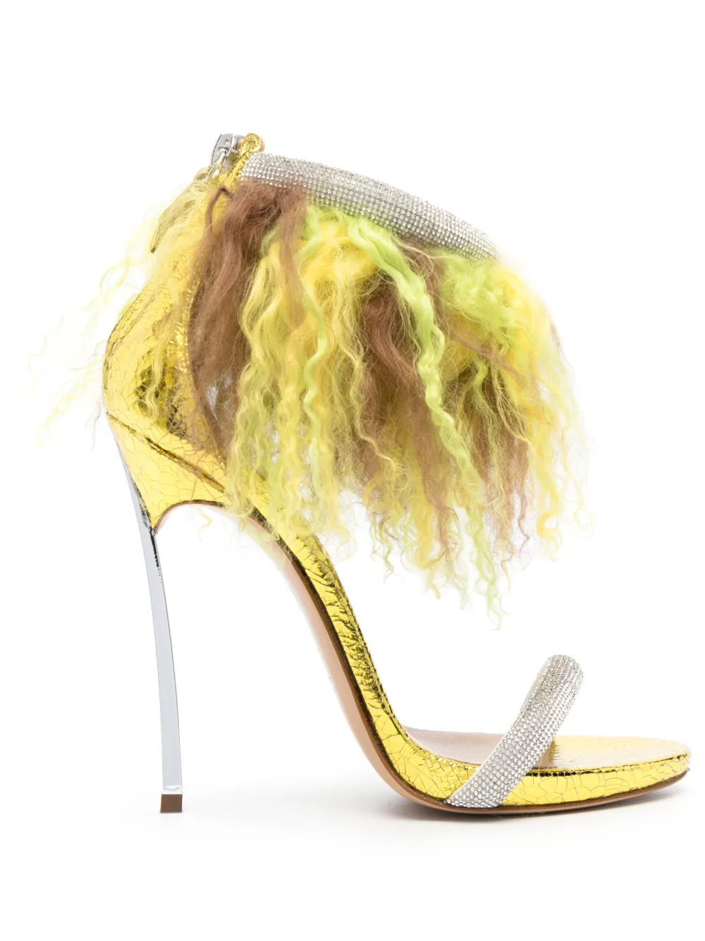 Casadei Blade Annabel Mongolia - Woman Sandals Multicolor - Crystal - Citrino 38 In Gold